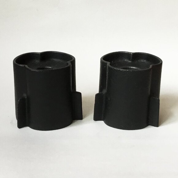 Vintage Dansk Black Cast Iron Candlesticks Set of 2 - Picture 2 of 11